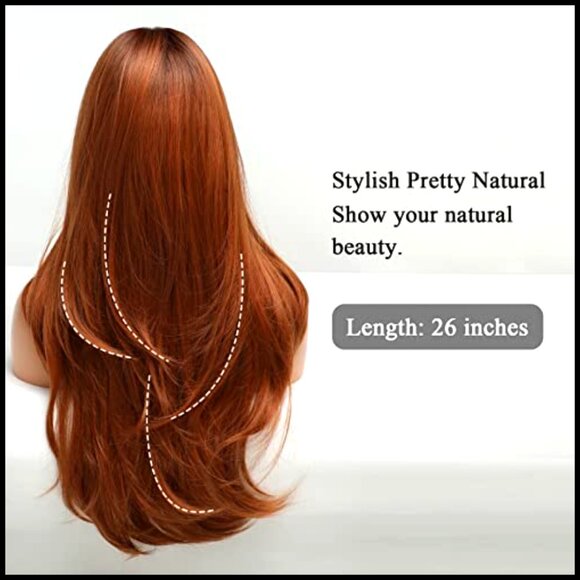 Long Layered Curly Wig with Bangs Synthetic Glueless Daily Wear Modern Style main image 4